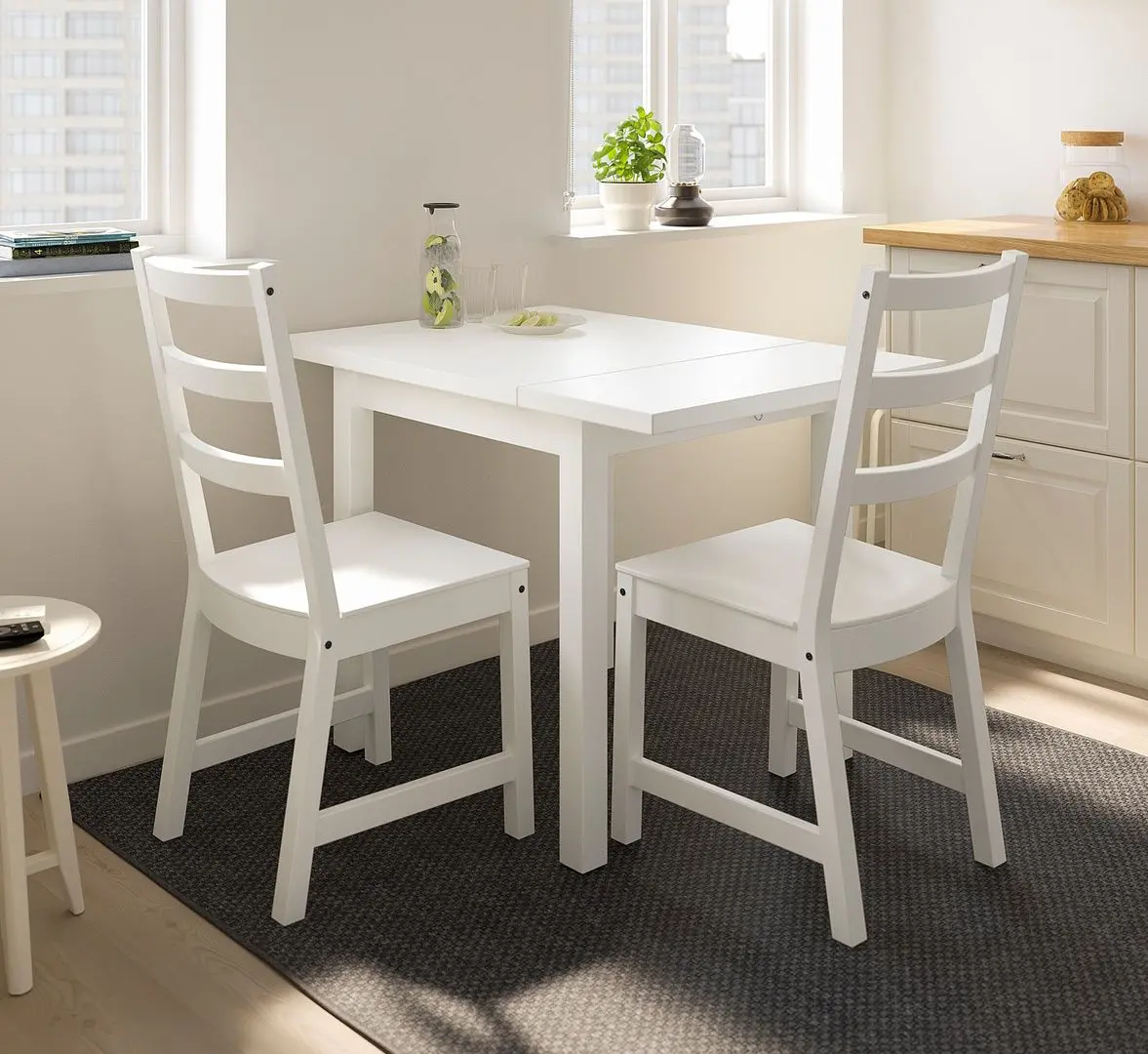 Обеденный набор Ikea Nordviken 74/104x74см 1+2 (Белый)