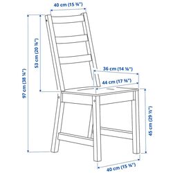 Обеденный набор Ikea Nordviken 74/104x74см 1+2 (Белый) Thumb