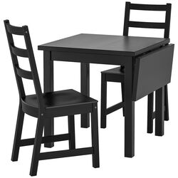 Обеденный набор Ikea Nordviken 74/104x74см 1+2 (Черный) Thumb