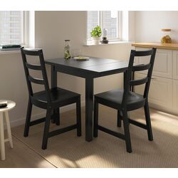 Set masa scaune Ikea Nordviken 74/104x74cm 1+2 (Negru)