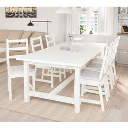 Set masa scaune Ikea Nordviken 210/289x105cm 1+6 (Alb)