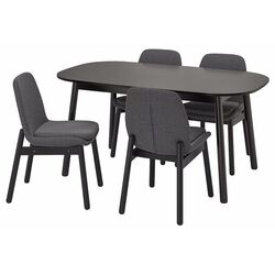 Set masa scaune Ikea Vedbo 160x95cm 1+4 (Negru) Thumb