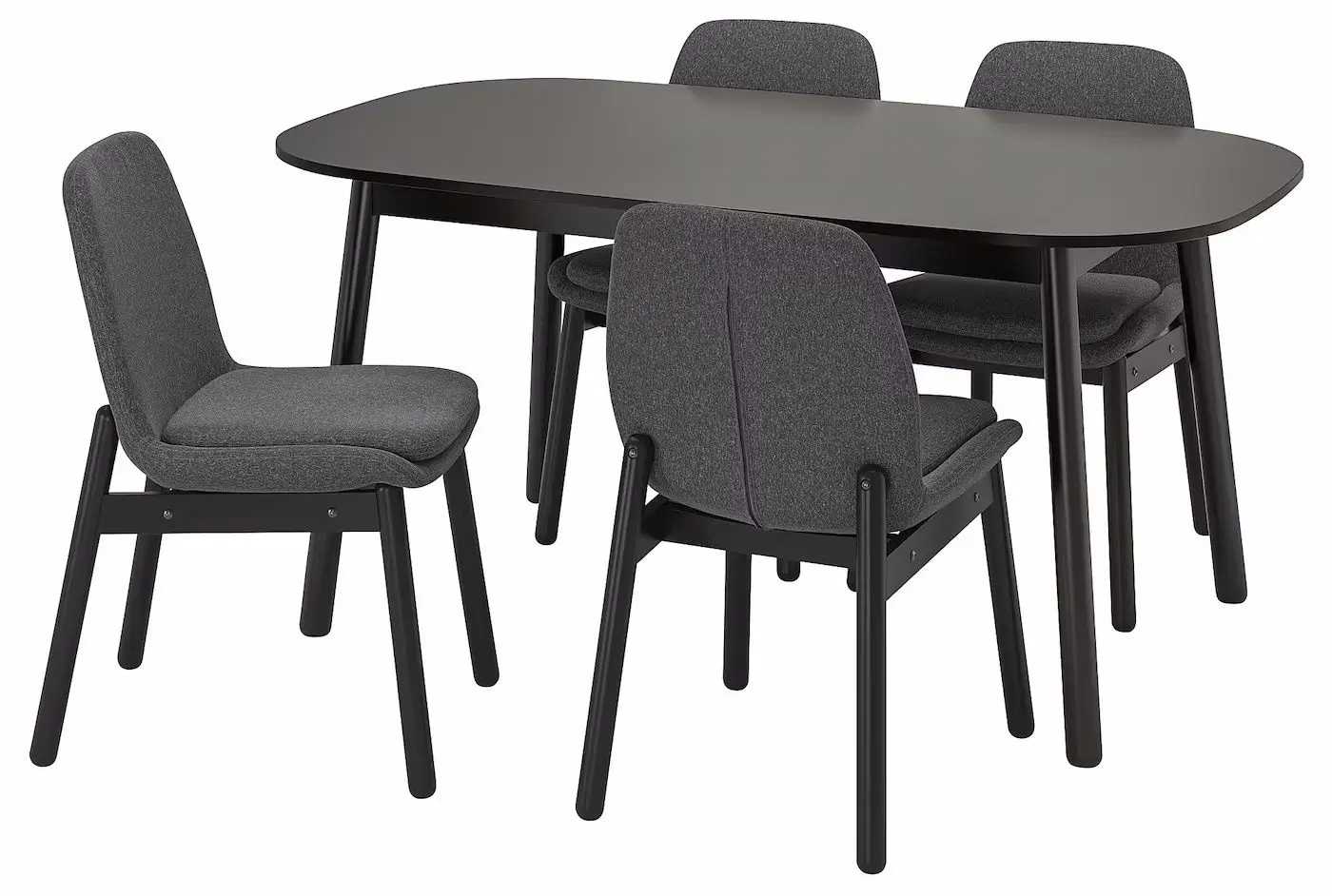 Set masa scaune Ikea Vedbo 160x95cm 1+4 (Negru)