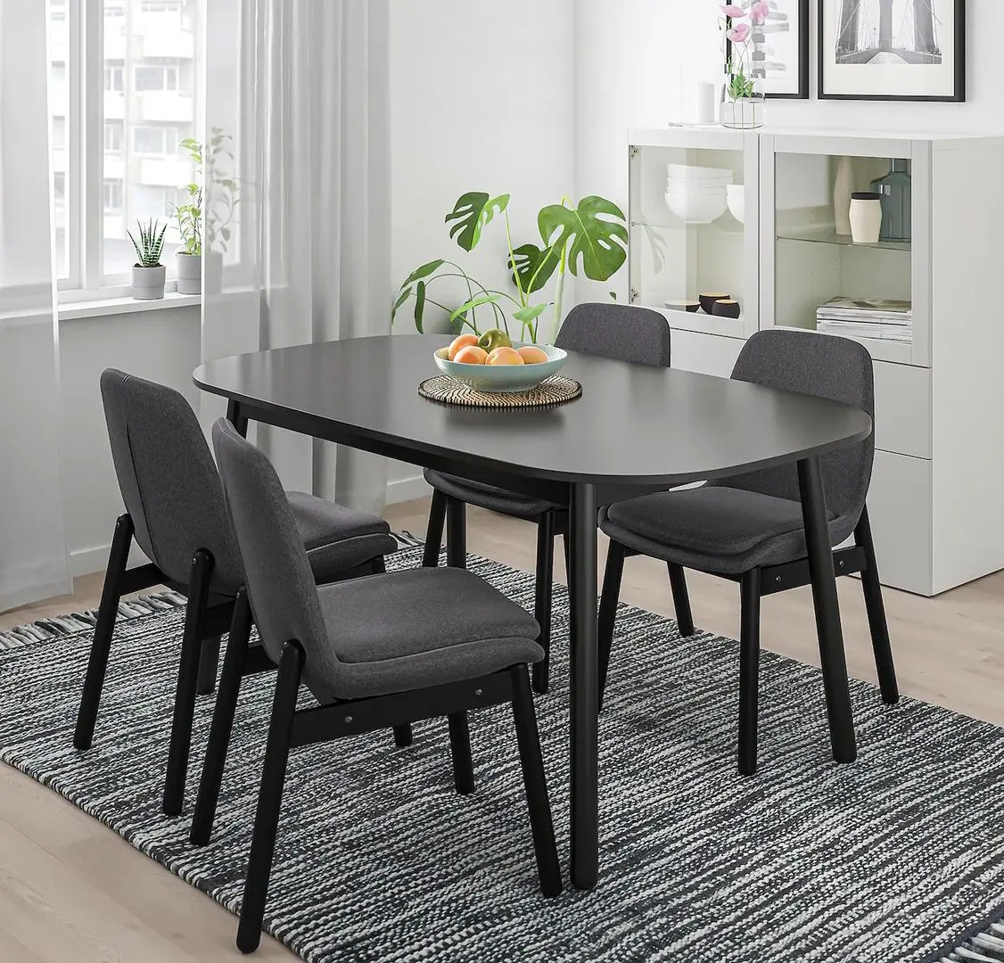 Set masa scaune Ikea Vedbo 160x95cm 1+4 (Negru)