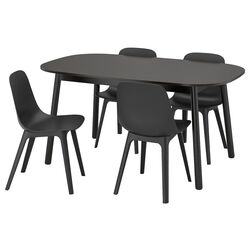 Set masa scaune Ikea Vedbo/Odger 160x95cm 1+4 (Negru/Antracit) Thumb