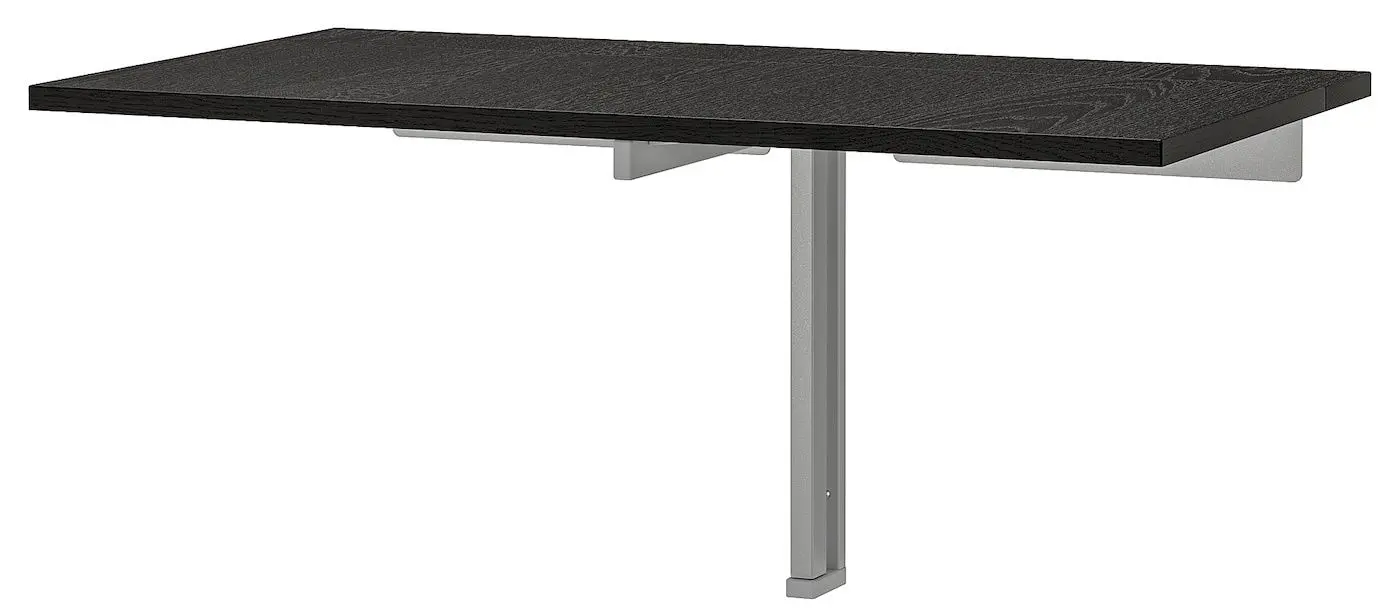 Masa extensibila de perete Ikea Bjursta 90x50cm (Negru-maro) - 2