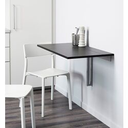 Masa extensibila de perete Ikea Bjursta 90x50cm (Negru-maro)