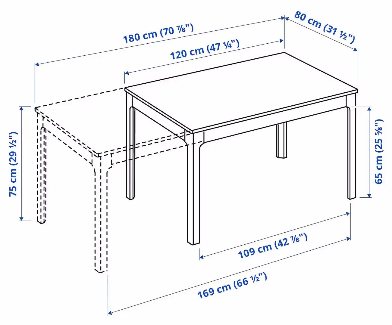 Masa extensibila Ikea Ekedalen 120/180x80cm (Alb)