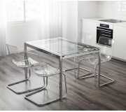 Masa extensibila Ikea Glivarp 125/188x85cm (Transparent/Cromat)