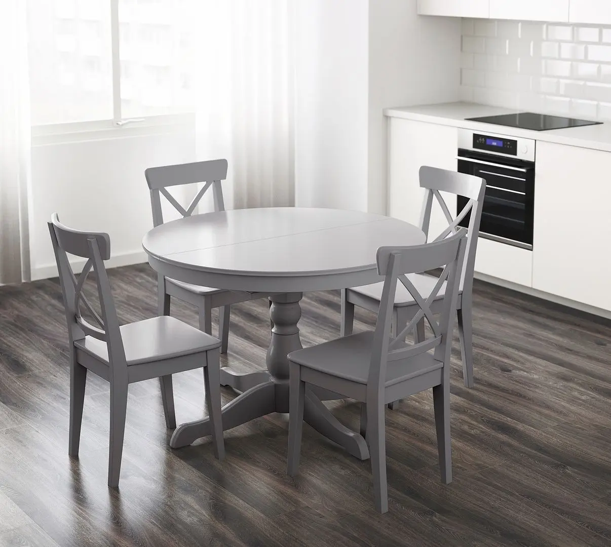 Masa extensibila Ikea Ingatorp 110/155cm (Gri)