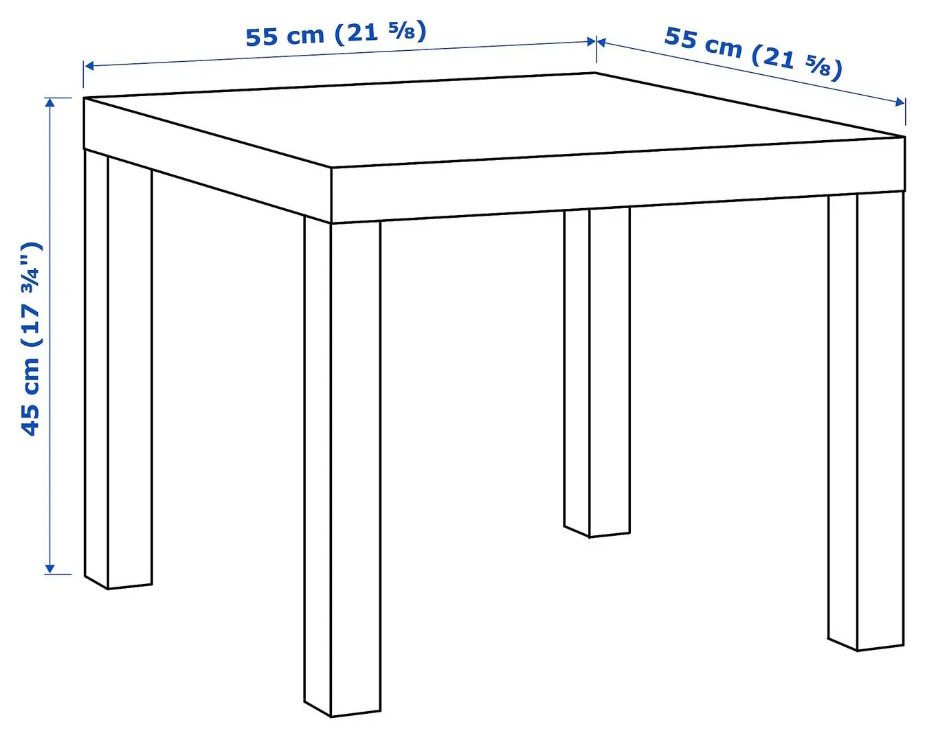 Masa pentru reviste Ikea Lack 55x55 (Aspect stejar antichizat)