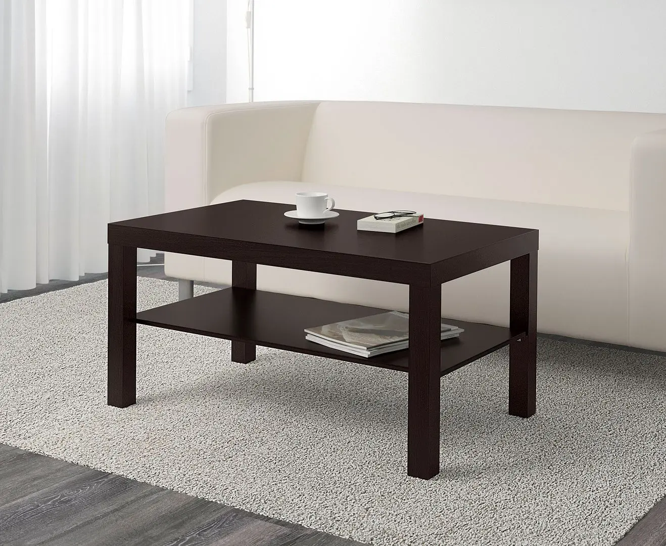 Masa pentru reviste Ikea Lack 90x55 (Negru-maro)