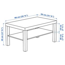 Masa pentru reviste Ikea Lack 90x55 (Negru-maro) Thumb