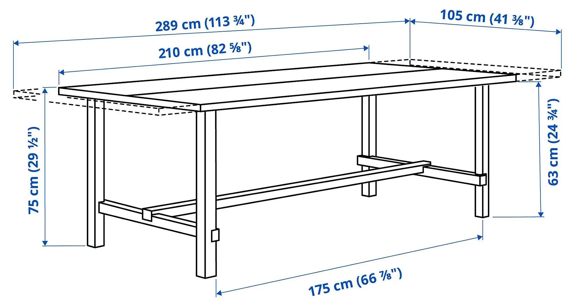 Masa extensibila Ikea Nordviken 210/289x105cm (Negru)