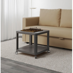 Masa pentru reviste Ikea Tingby 50x50 cu rotile (Gri)
