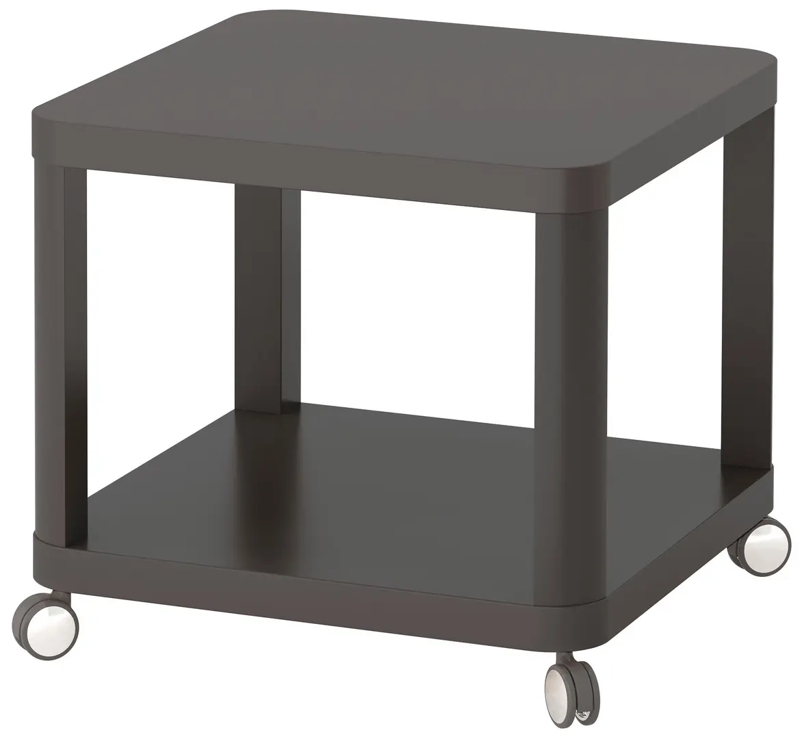 Masa pentru reviste Ikea Tingby 50x50 cu rotile (Gri)