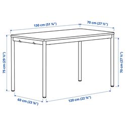 Стол Ikea Tommaryd 130x70см (Дубовый шпон/Белый) Thumb