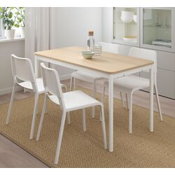 Стол Ikea Tommaryd 130x70см (Дубовый шпон/Белый)