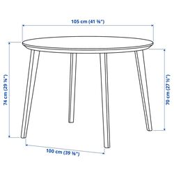 Masa Ikea Lisabo 105cm (Furnir frasin) Thumb