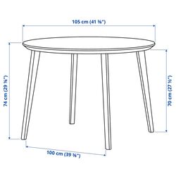 Masa Ikea Lisabo 105cm (Negru) Thumb
