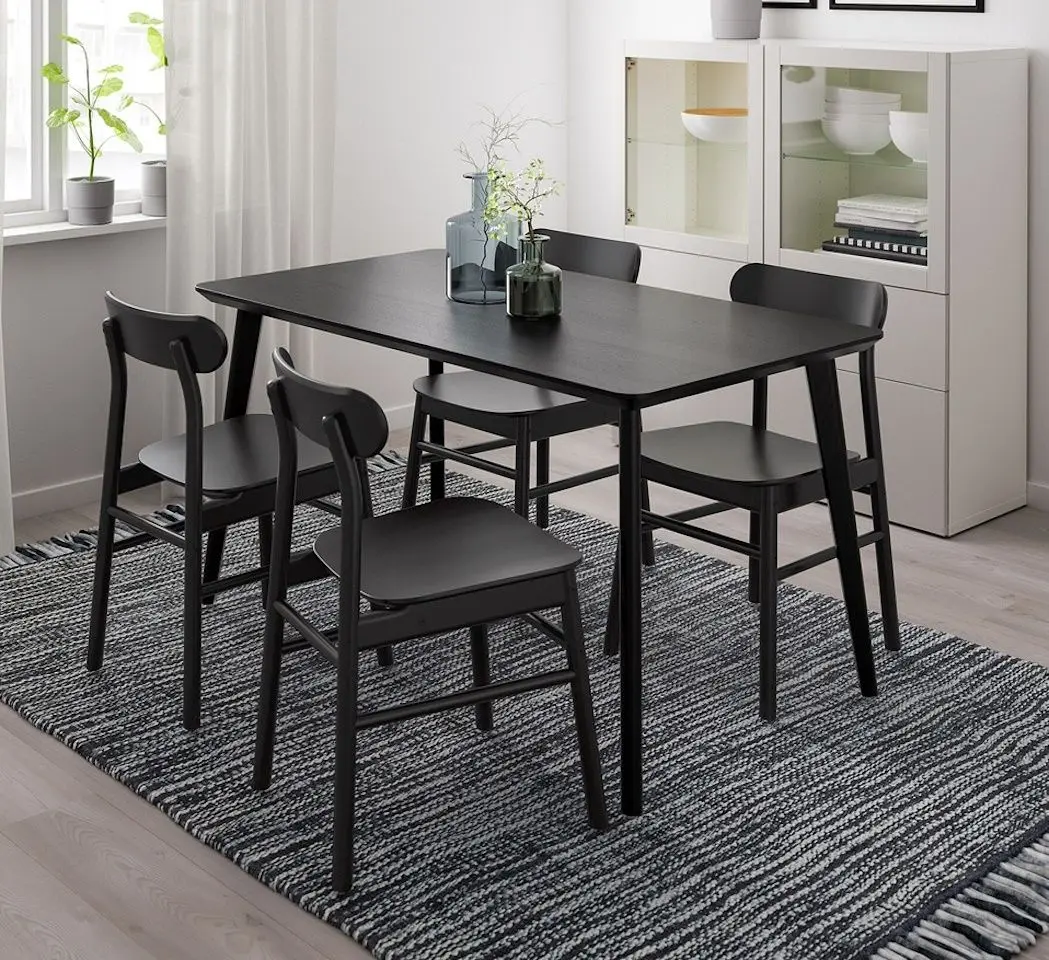 Стол Ikea Lisabo 140x78см (Черный)