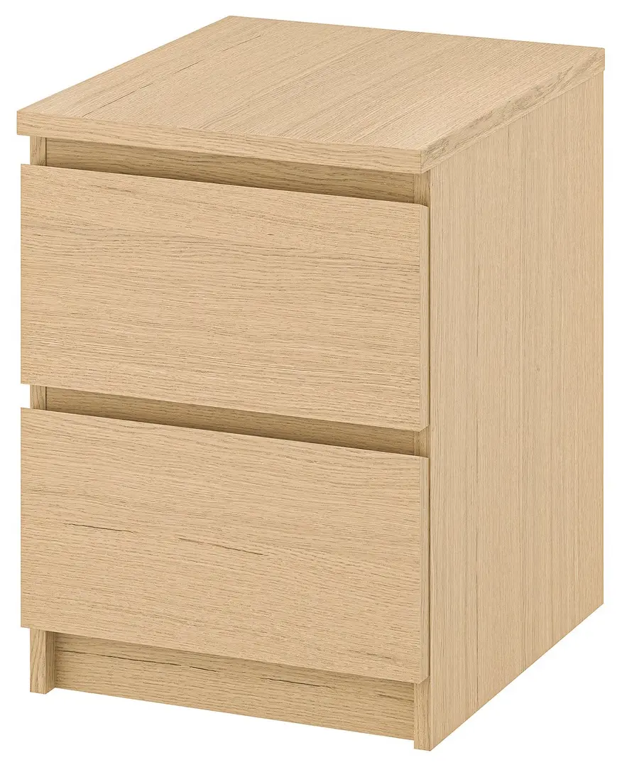 Тумба прикроватная Ikea Malm 40x55 (Дубовый шпон беленый) - 2