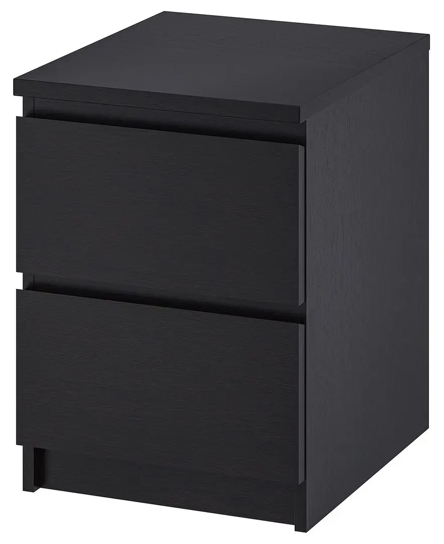 Тумба прикроватная Ikea Malm 40x55 (Черно-коричневый) - 2