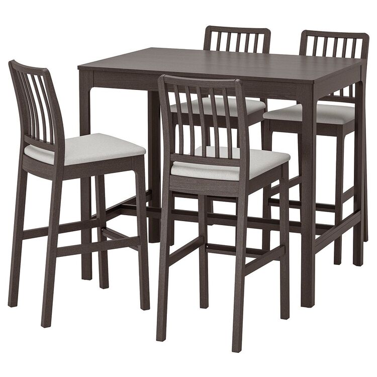 Обеденный набор Ikea Ekedalen/Orrsta 120см 1+4 (Темно-коричневый/Серый)