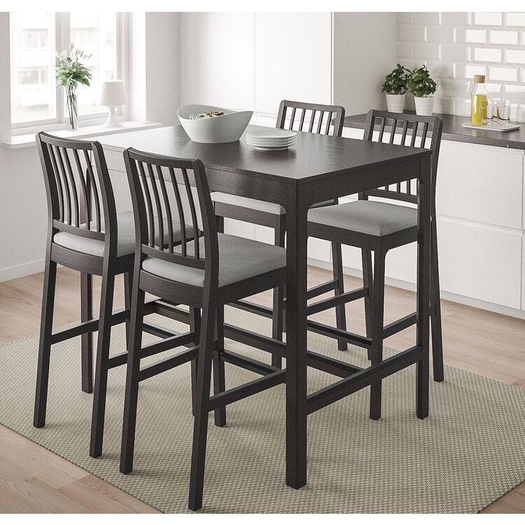 Обеденный набор Ikea Ekedalen/Orrsta 120см 1+4 (Темно-коричневый/Серый)