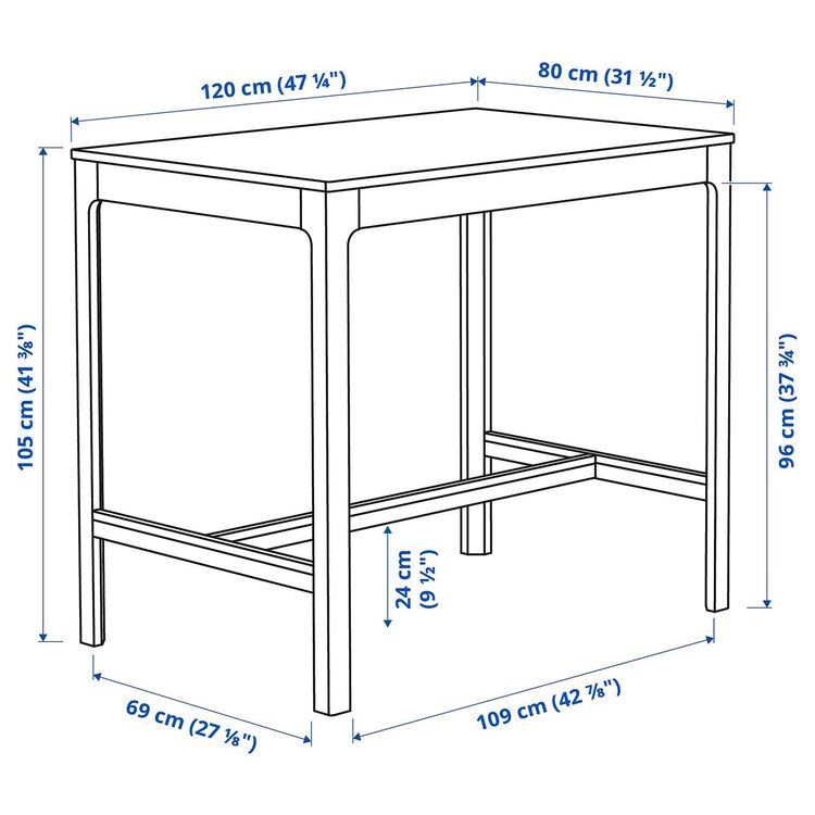 Обеденный набор Ikea Ekedalen/Orrsta 120см 1+4 (Темно-коричневый/Серый)