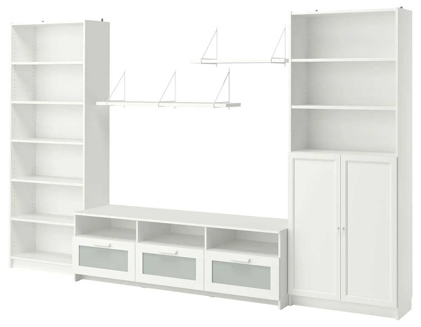 Living Ikea Billy/Brimnes 340x41x202cm (Alb)