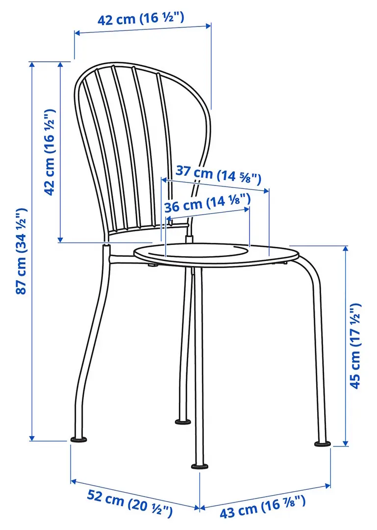Set mobilier de gradina Ikea Lacko 2 scaune (Gri) - 11
