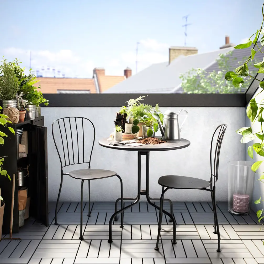 Set mobilier de gradina Ikea Lacko 2 scaune (Gri)