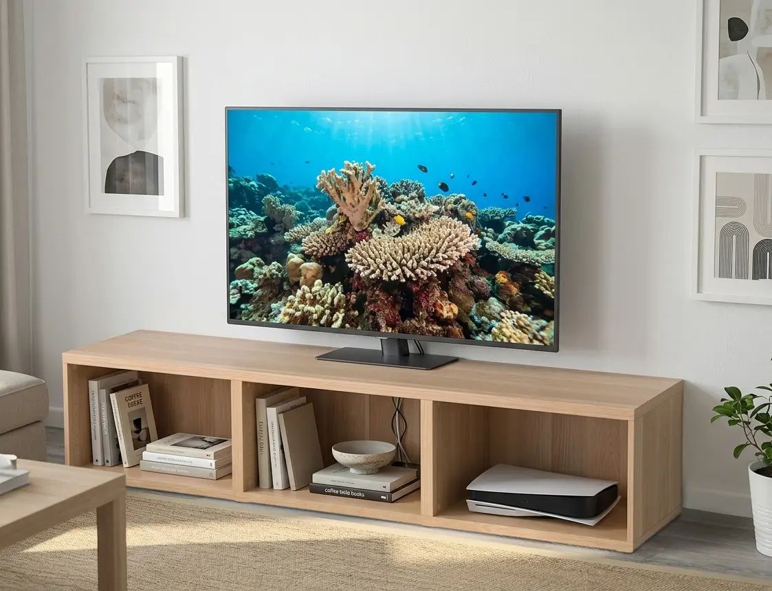 Тумба РТВ Ikea Besta 180x40x38 (Под Беленый Дуб)