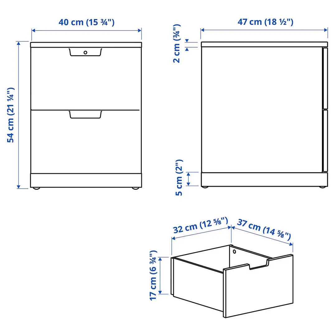 Тумба прикроватная Ikea Nordli 40x54 (Белый) - 5
