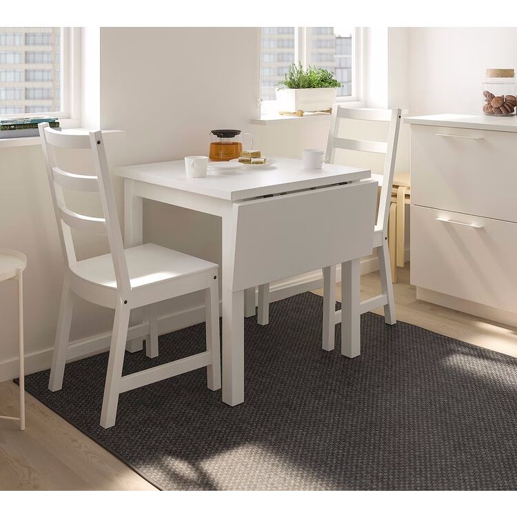Стол Ikea Nordviken с раскладной надставкой 74/104x74см (Белый)