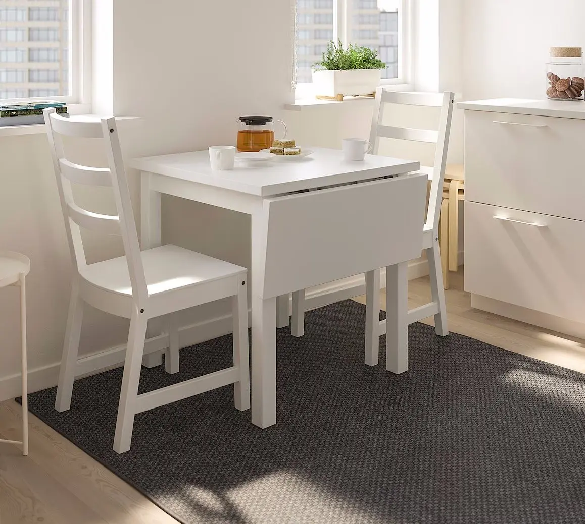 Masa Ikea Nordviken cu extensie plianta 74/104x74cm (Alb)