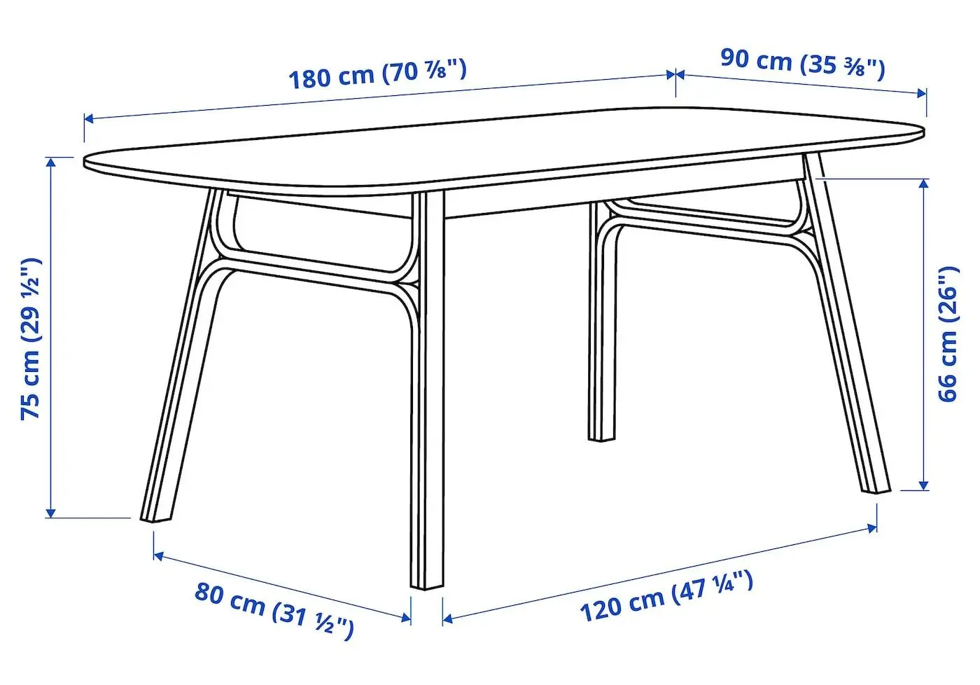Masa Ikea Voxlov 180x90cm (Bambus deschis)