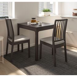 Обеденный набор Ikea Ekedalen/Orrsta 80/120см 1+2 (Темно-коричневый/Серый)