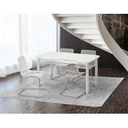 Set masa scaune Ikea Strandtorp/Tobias 150/205/260x95cm 1+4 (Alb/Transparent)