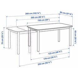 Masa extensibila Ikea Strandtorp 150/205/260x95cm (Alb) Thumb