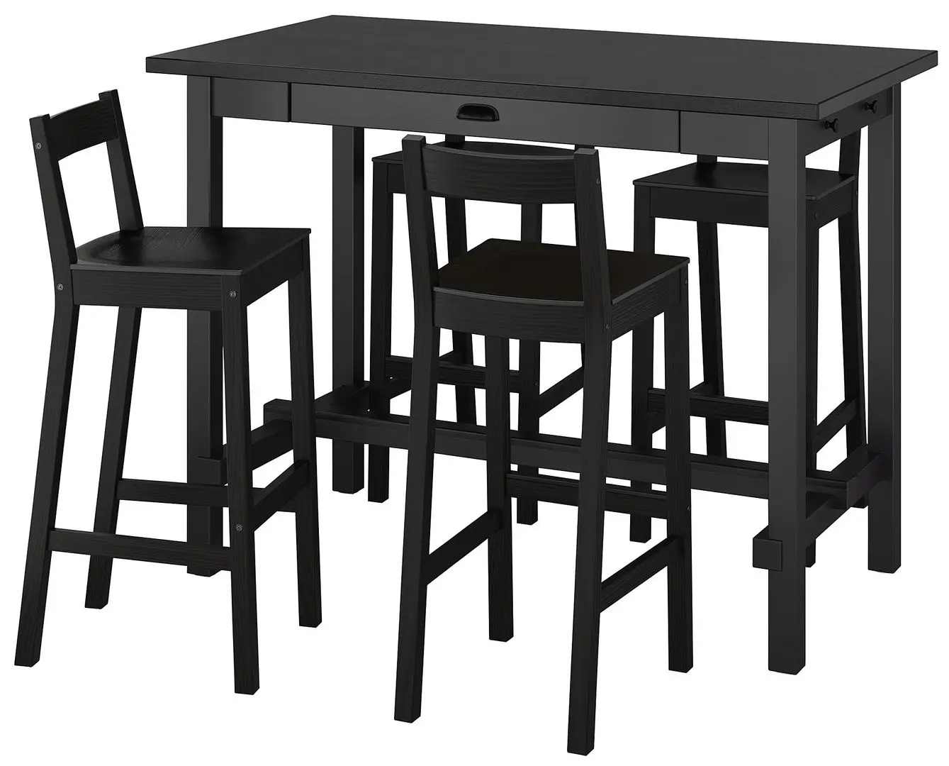 Обеденный набор Ikea Nordviken 1+4 (Черный)