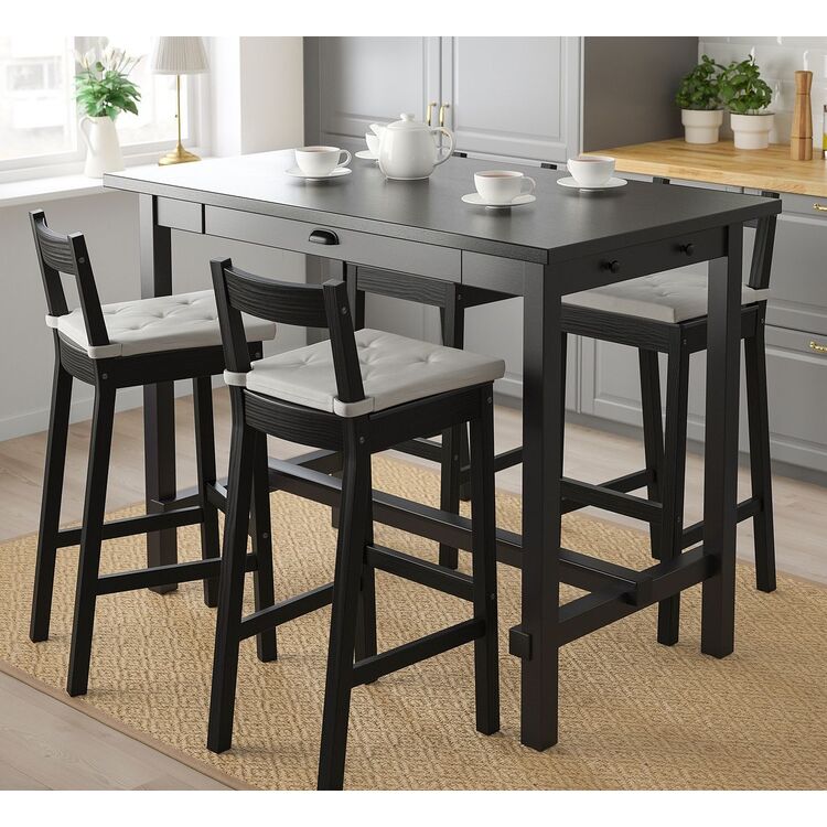 Set de sufragerie Ikea Nordviken 1+4 (Negru)