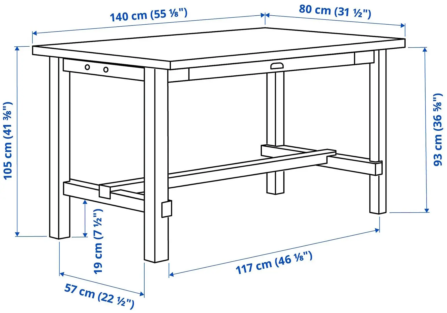 Обеденный набор Ikea Nordviken 1+4 (Черный)