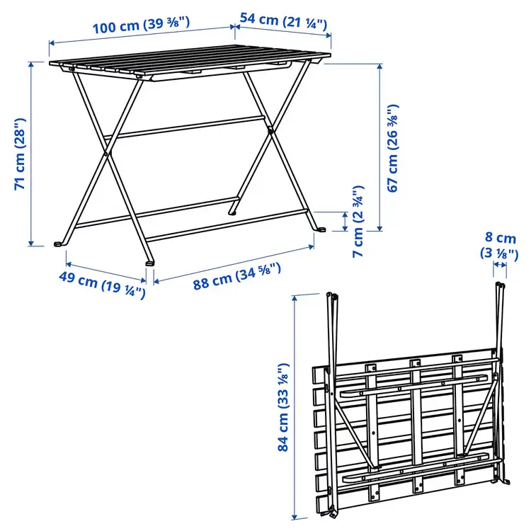 Set mobilier de gradina Ikea Tarno 4 scaune (Negru/Maro deschis) - 7
