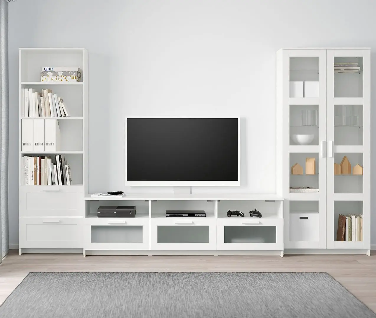 Living Ikea Brimnes cu sticla 320x41x190cm (Alb)