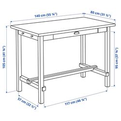 Masa Ikea Nordviken 140x80x105cm (Alb) Thumb