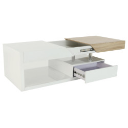 Журнальный столик Mobhaus Melida (White Extra High Gloss/Sonoma Oak) Thumb