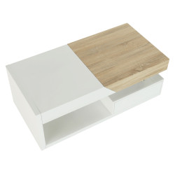 Журнальный столик Mobhaus Melida (White Extra High Gloss/Sonoma Oak) Thumb