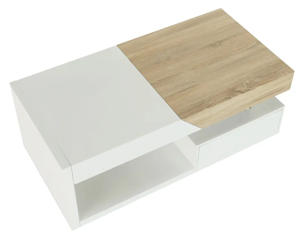 Журнальный столик Mobhaus Melida (White Extra High Gloss/Sonoma Oak)